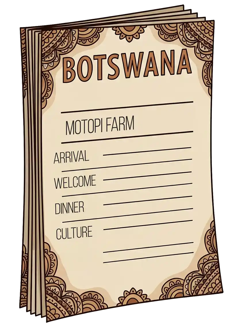 Authentic Botswana cultural experience at Motopi Farm