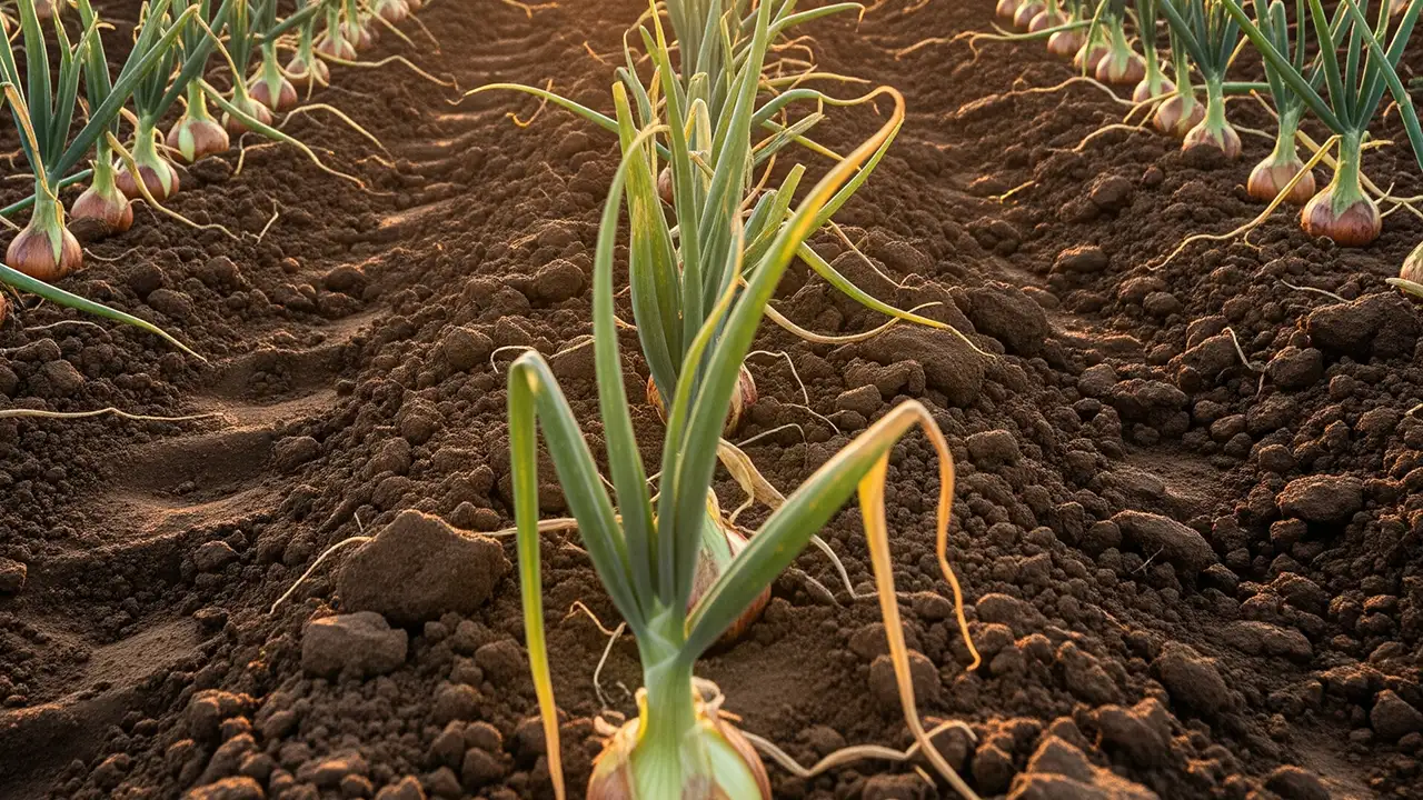 Mature onion field
